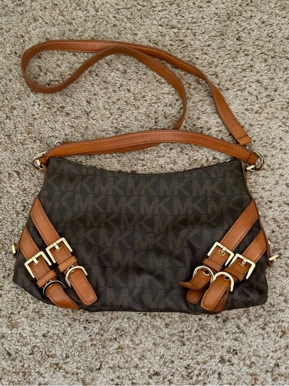 Michael Kors Brown and Tan Crossbody Bag